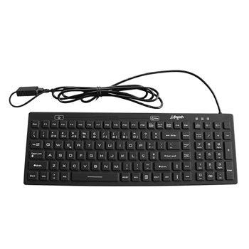 Teclado Silicone Higienizável / Lavável USB-A Preto