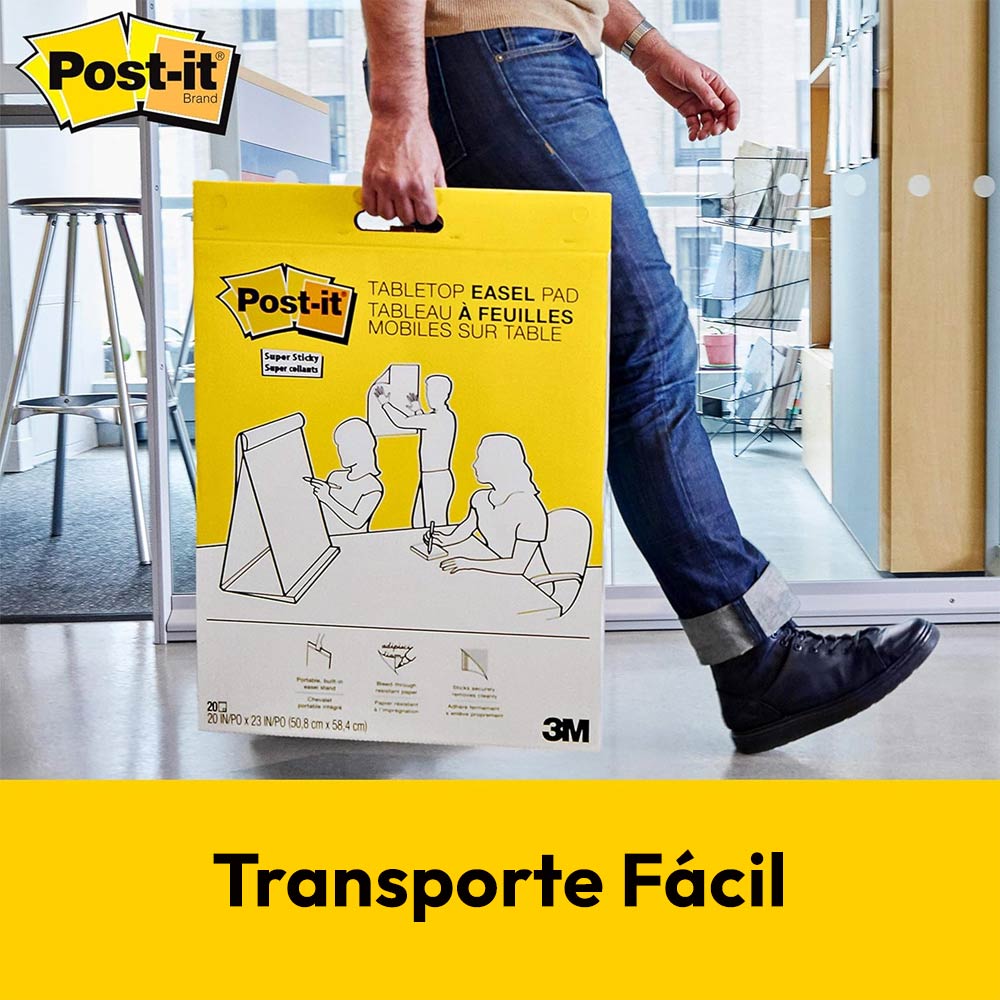 Bloco Reuniões Post-it para Mesa Adesivo 50,4x58,4cm 20Fls