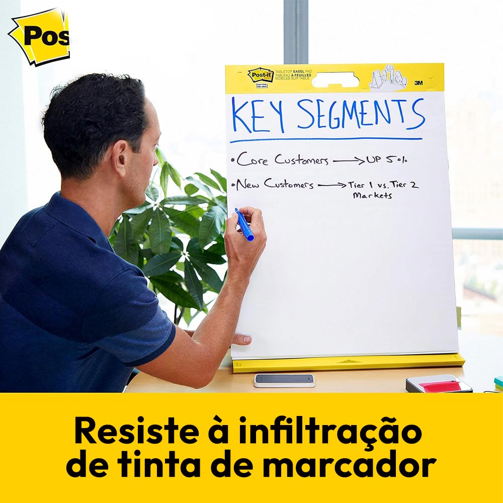 Bloco Reuniões Post-it para Mesa Adesivo 50,4x58,4cm 20Fls