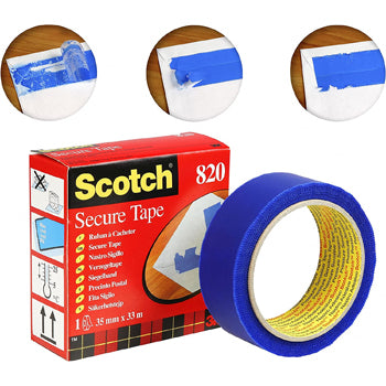 Fita Adesiva Segurança 35mmx33m Azul Postal Confidencial