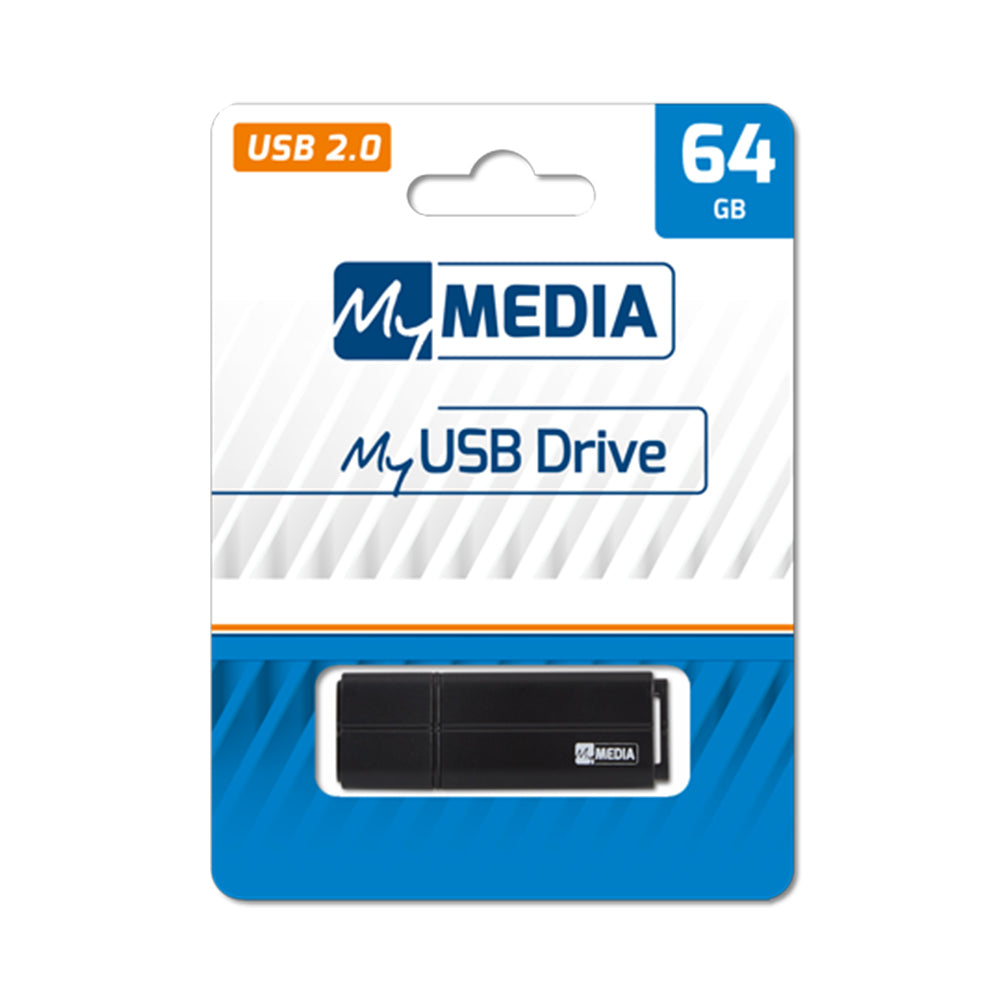 Pen Drive 64GB USB-A 2.0 MYMEDIA Preto