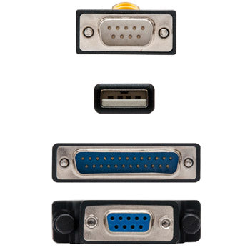 Cabo USB-A Macho / DB9 Macho / DB25 Macho 1,8m