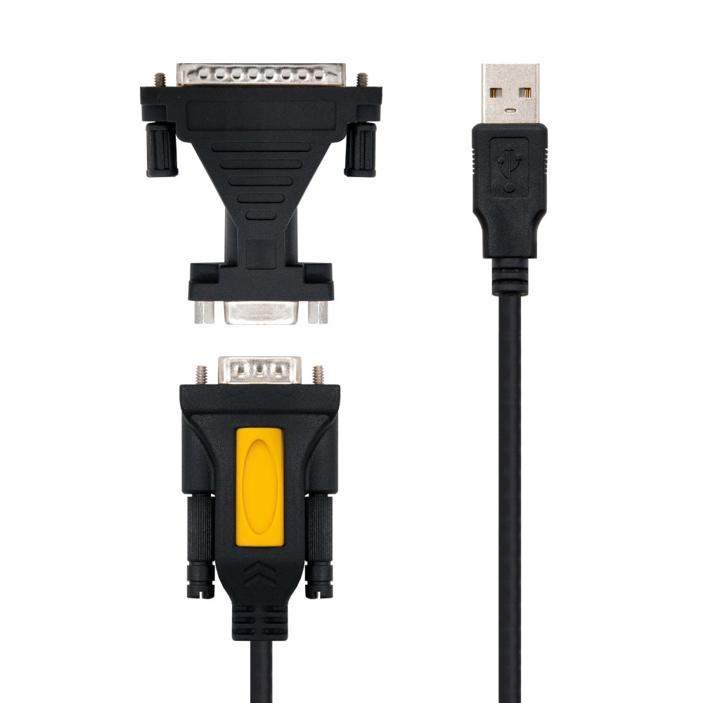 Cabo USB-A Macho / DB9 Macho / DB25 Macho 1,8m