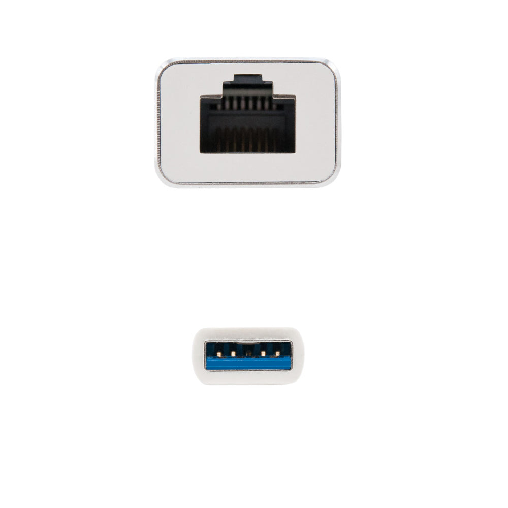 Adaptador USB-A 3.0 para Ethernet Gigabit Prata