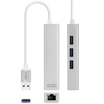 Adaptador USB-A 3.0 para Ethernet Gigabit + 3 Portas USB-A