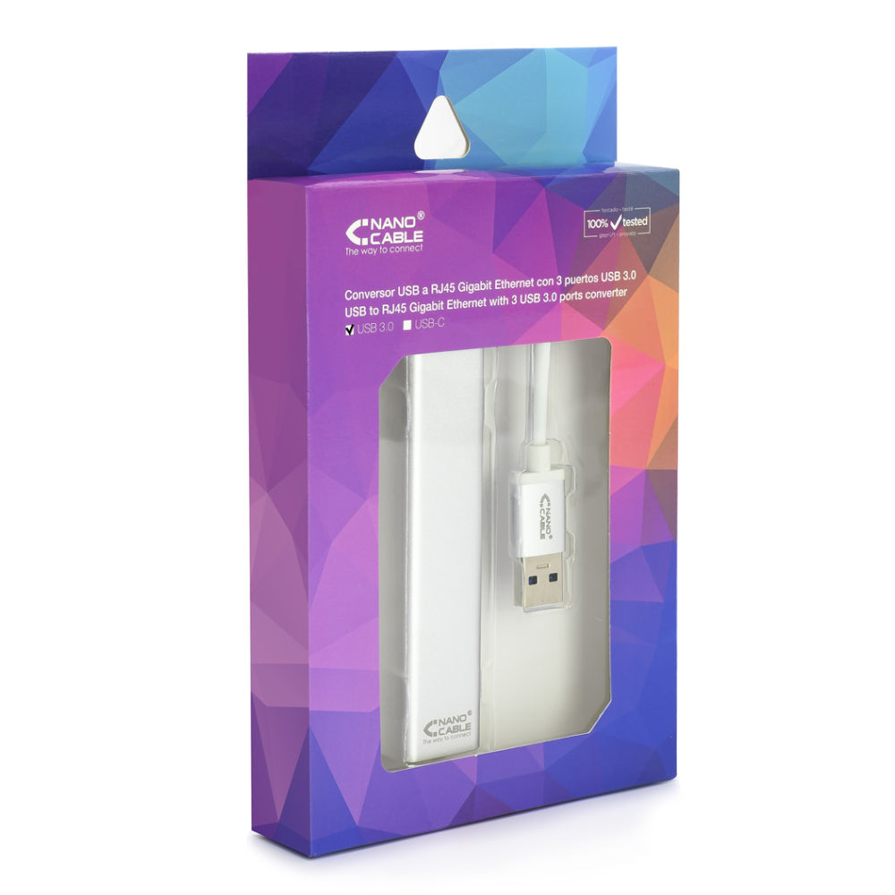 Adaptador USB-A 3.0 para Ethernet Gigabit + 3 Portas USB-A