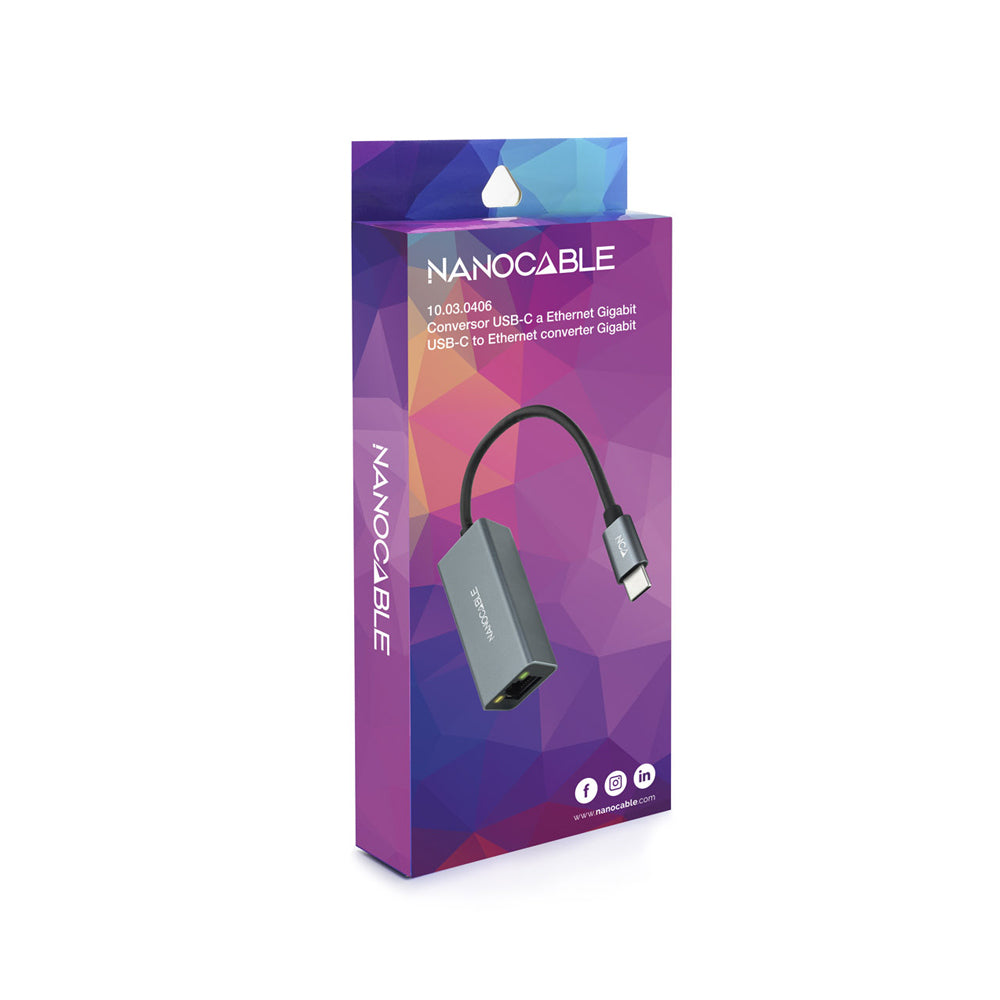Adaptador USB-C para Ethernet Gigabit Cinza