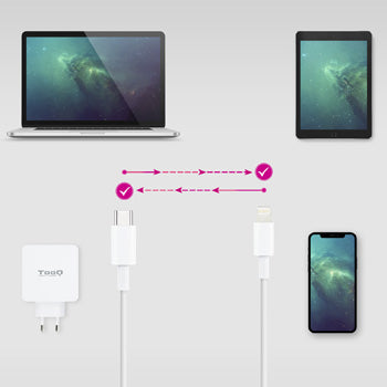 Cabo USB-C Macho para Lightning Macho 1m