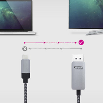 Cabo DisplayPort Macho / USB-C Macho 1,8m