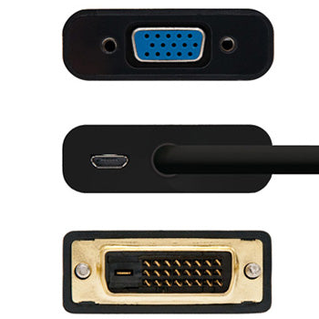 Adaptador DVI Macho / VGA Fêmea 10cm