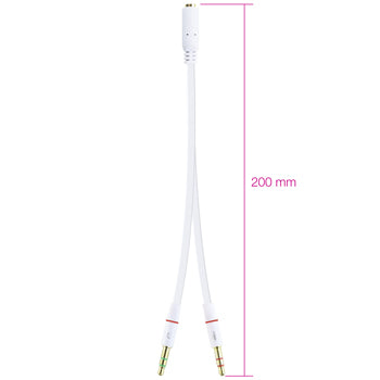Adaptador Jack 3.5mm Fêmea / 2x Macho 20cm