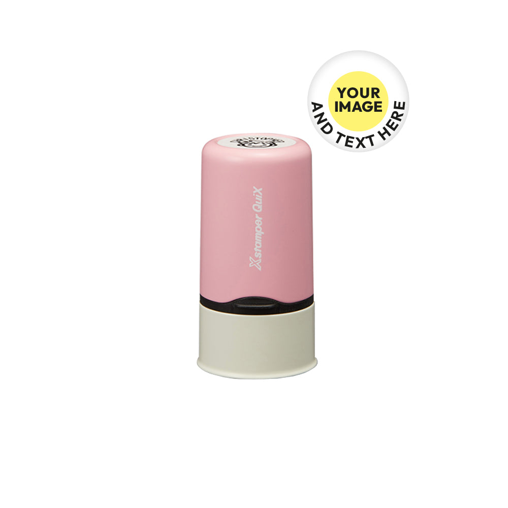 Carimbo Objetos Redondo Name Stamp Rosa PERSONALIZADO 1un