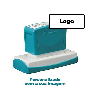 Carimbo 28x78mm Xstamper Quix Azul 1un., personalizado