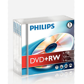 DVD+RW 4.7GB 4x Philips Jewell Case 5un