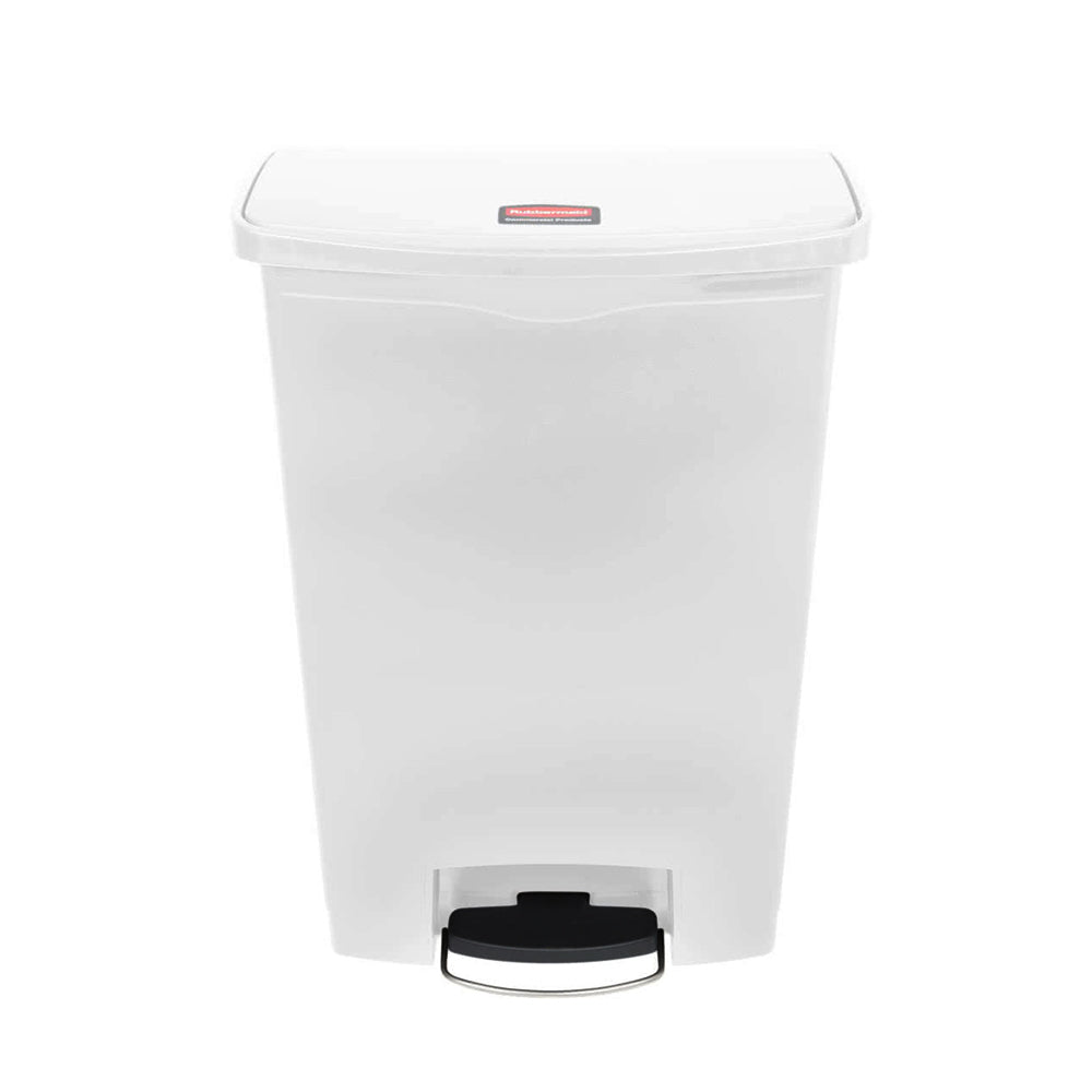 Contentor 90L Resina Slim Jim Step-On Branco com Pedal