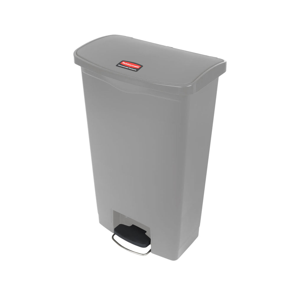 Contentor 68L Resina Slim Jim Step-On Cinza com Pedal