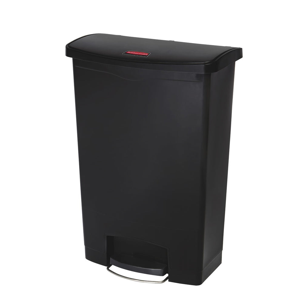 Contentor 90L Resina Slim Jim Step-On Preto com Pedal