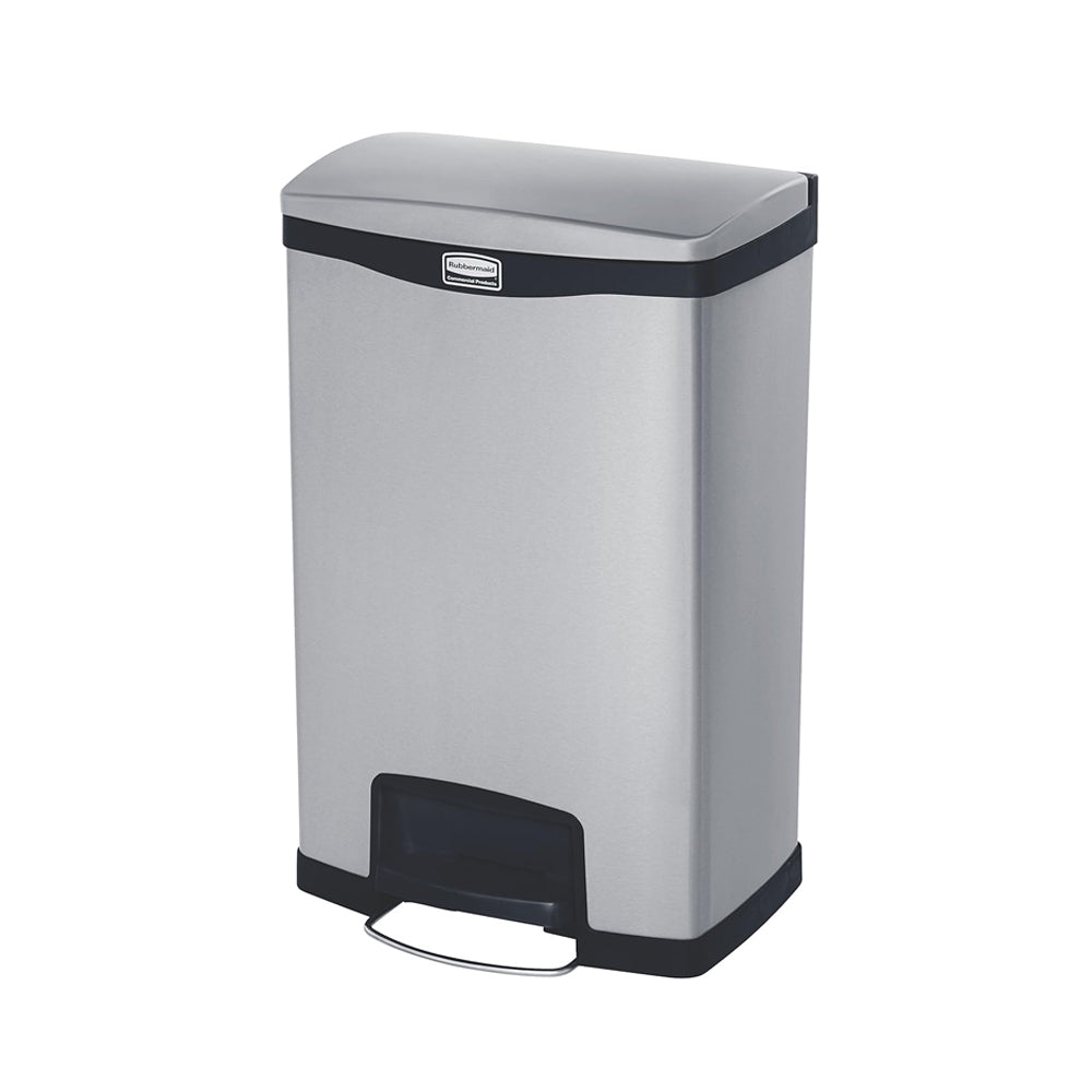 Contentor 50L Inox Duplo Slim Jim Step-On Preto com Pedal