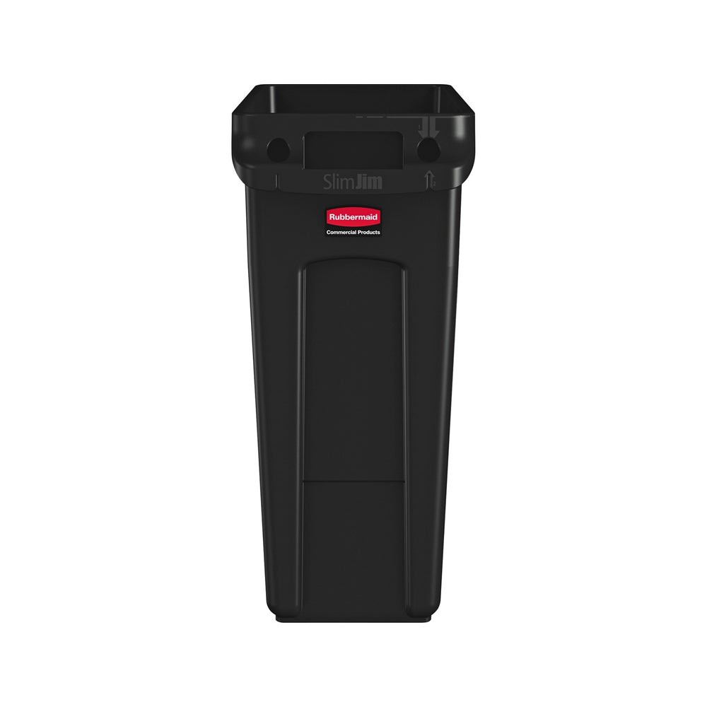 Contentor 60L Plástico Slim Jim c/Canais Vent s/Tampa Preto