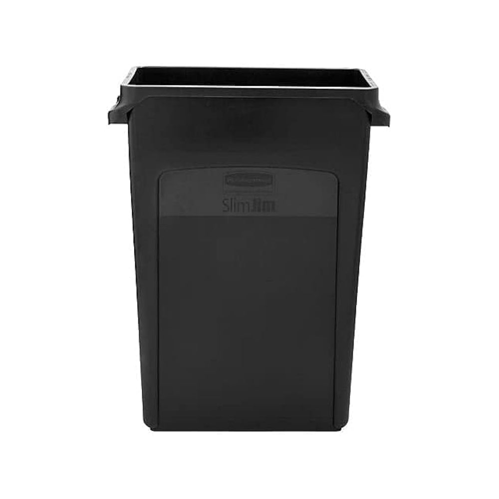 Contentor 60L Plástico Slim Jim c/Canais Vent s/Tampa Preto