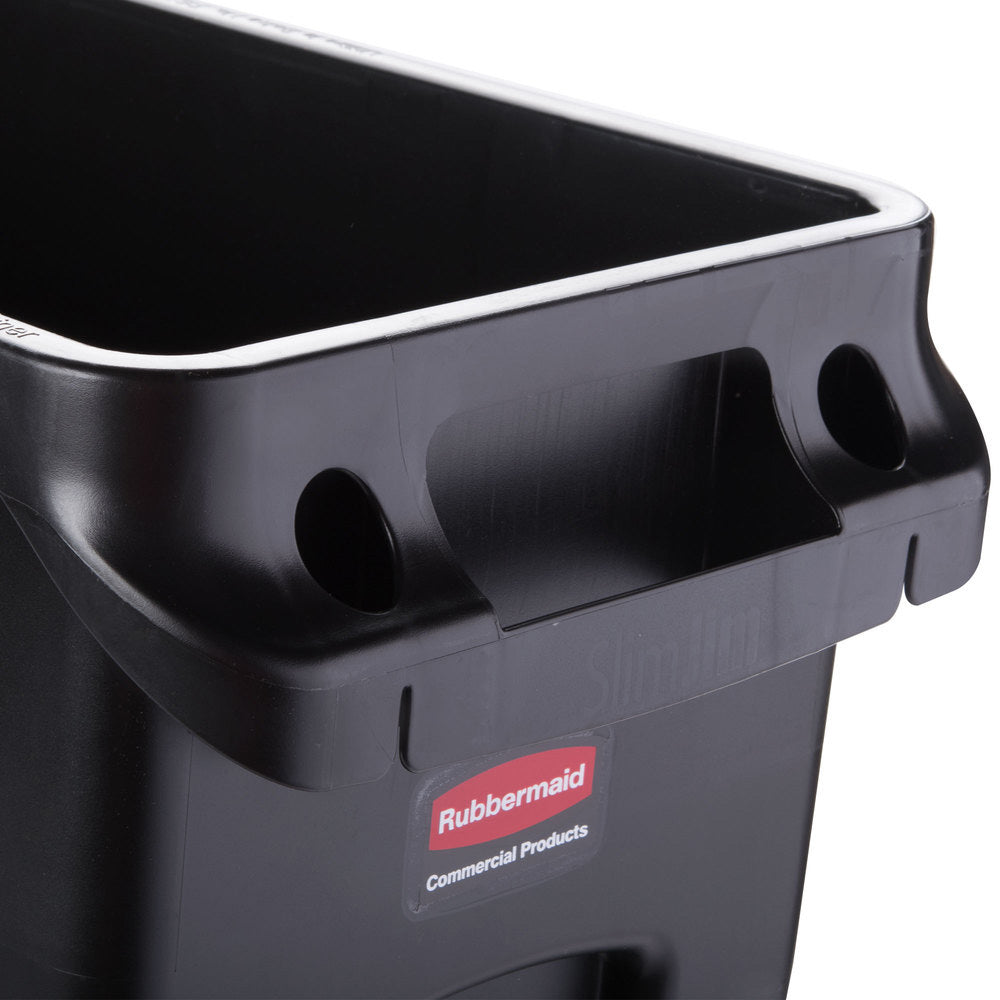 Contentor 60L Plástico Slim Jim c/Canais Vent s/Tampa Preto