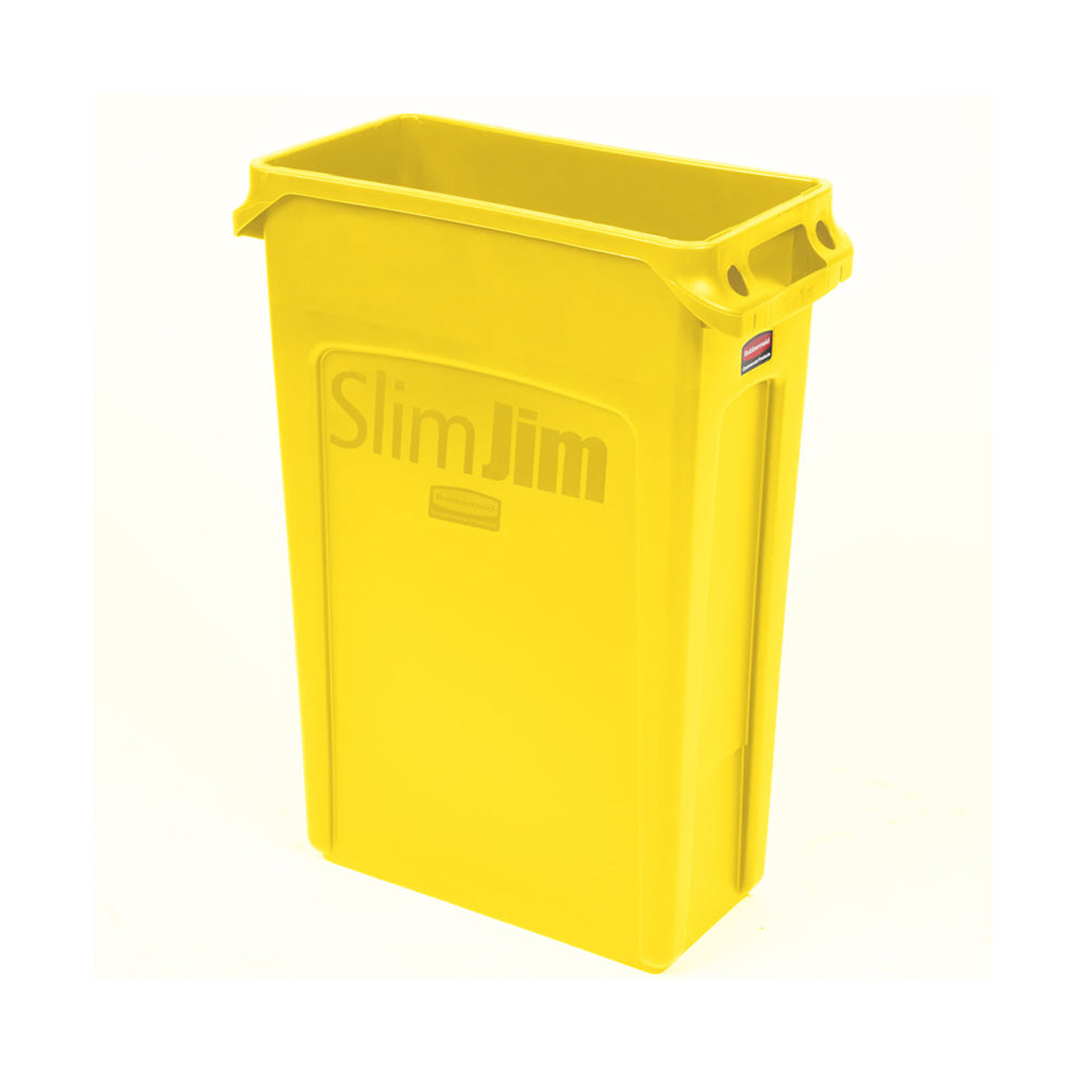 Contentor 87L Plástico Slim Jim s/Tampa c/CanaisVent Amarelo