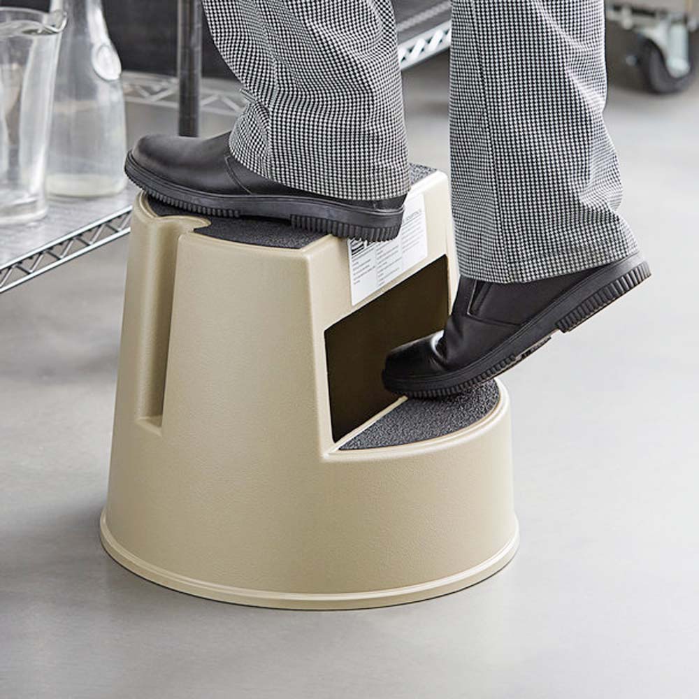 Tamborete/Escadote Plastico 2 Niveis 33cm Bege