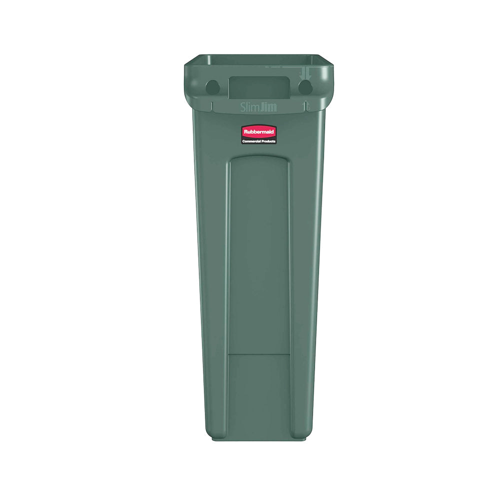 Contentor 87L Plástico Slim Jim s/Tampa c/Canais Vent Verde