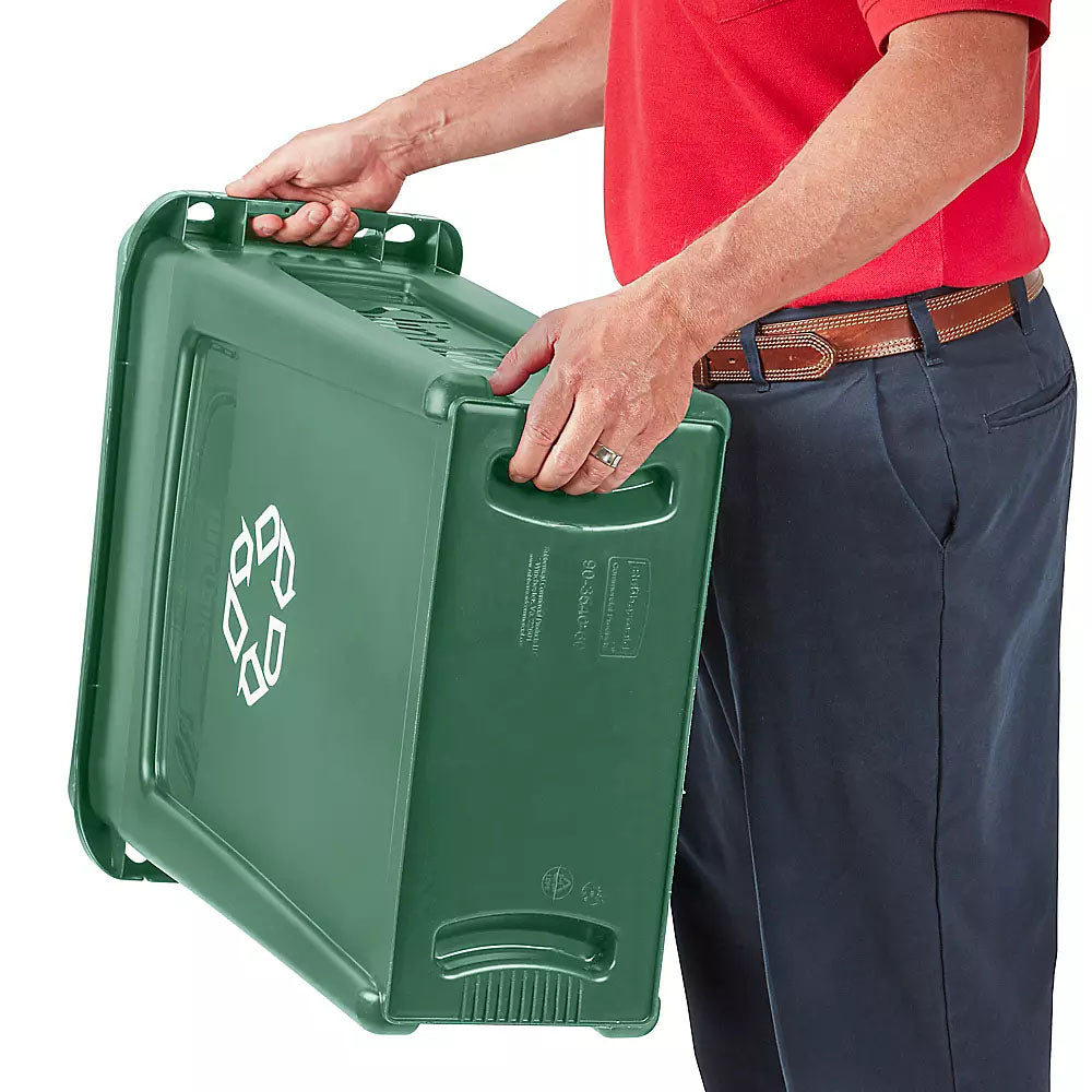 Contentor 87L Plástico Slim Jim s/Tampa c/Canais Vent Verde