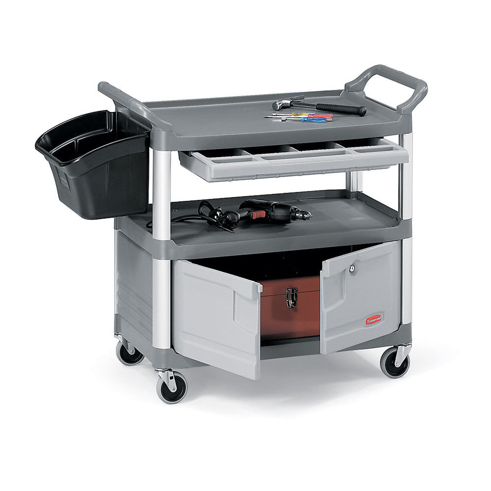 Carro Serviço 103x51x96cm X-Tra Gaveta Armário Cinza