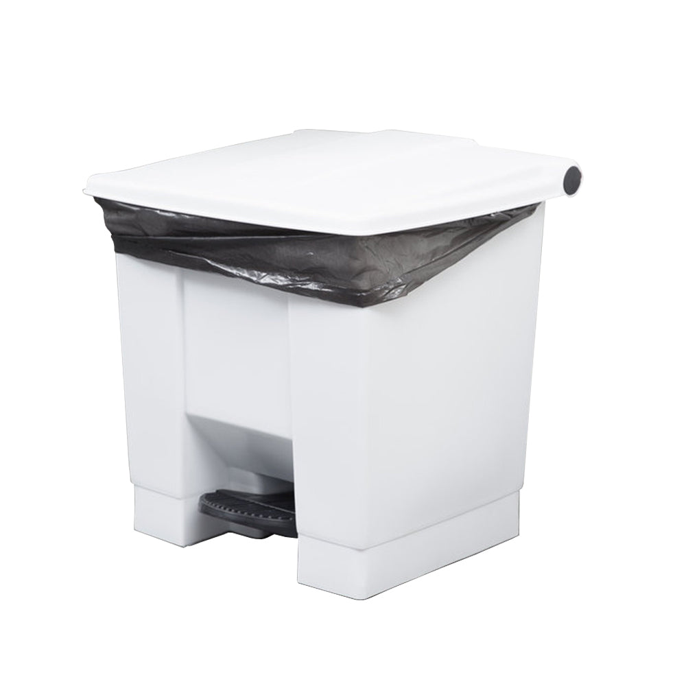 Contentor 30L Plástico Branco com Pedal