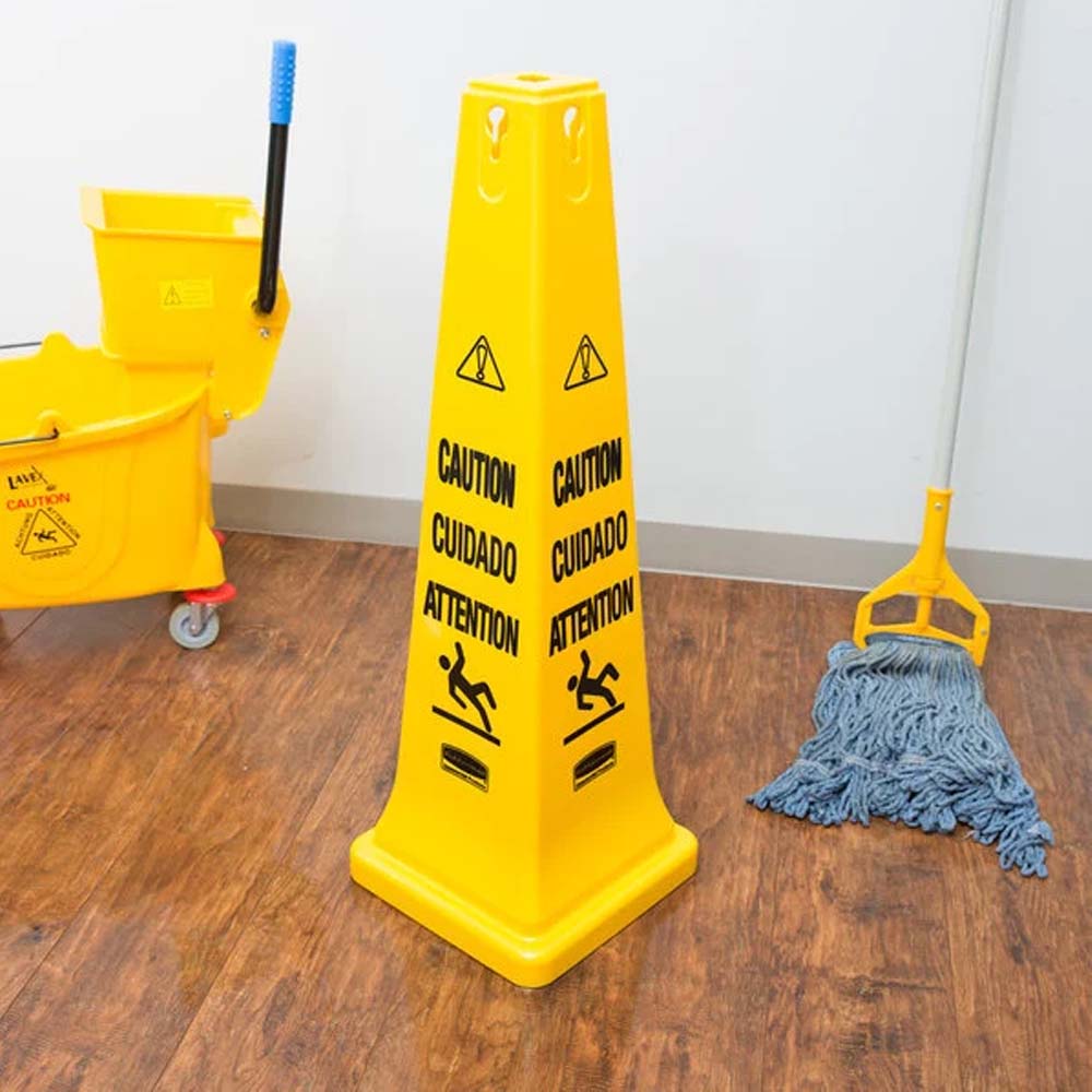 Cone Segurança Multi-línguas Cuidado