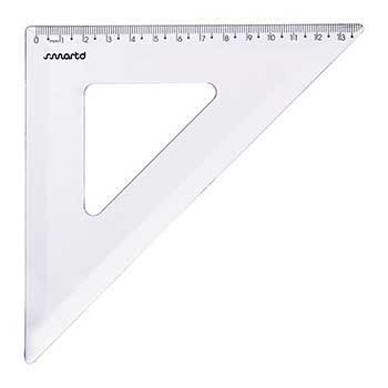 Esquadro Plástico Cristal 45G-21cm SmartD