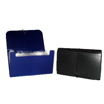 Pasta Classificadora com Fole PP Elásticos 178x115mm Azul