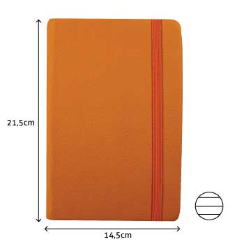 Bloco Notas Pautado 21,5x14,5cm Semi Pele Amarelo 116Fls