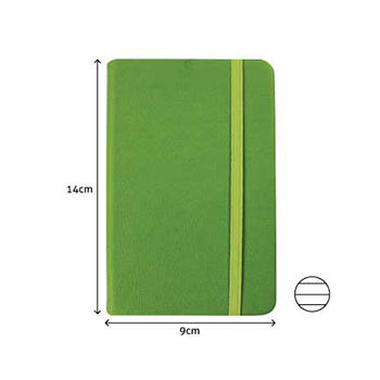Bloco Notas Pautado 14x9cm Semi Pele Verde 116Fls