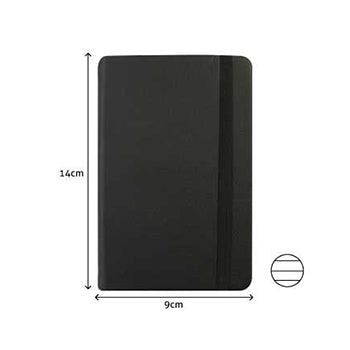 Bloco Notas Pautado 14x9cm Semi Pele Preto 116Fls
