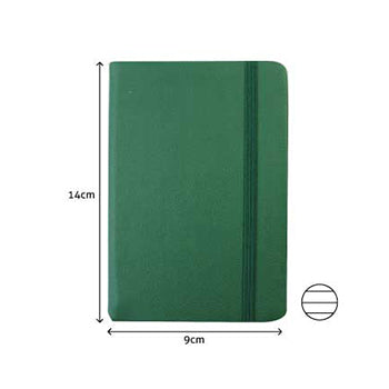 Bloco Notas Pautado 14x9cm Semi Pele Verde Esmeralda 116Fls