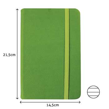 Bloco Notas Pautado 21,5x14,5cm Semi Pele Verde Esme.116Fls