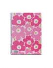 Caderno Espiral A5 Quadriculado Marimekko 80Fls Rosa 1un