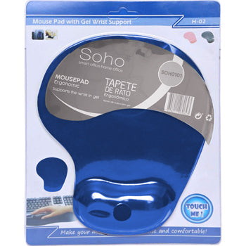 Tapete Rato c/ Apoio Pulso Gel - Azul