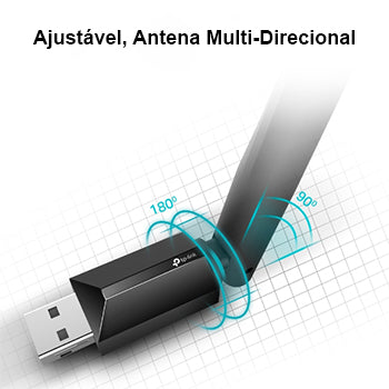 Adaptador USB-A Wireless Dual Band AC600 433Mbps