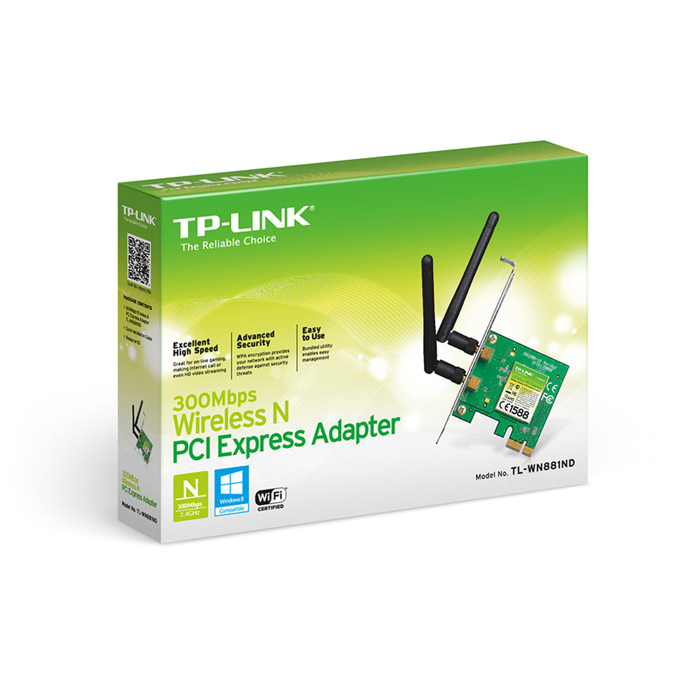 Placa Rede PCIe Wireless TP-LINK TL-WN881ND 300Mbps