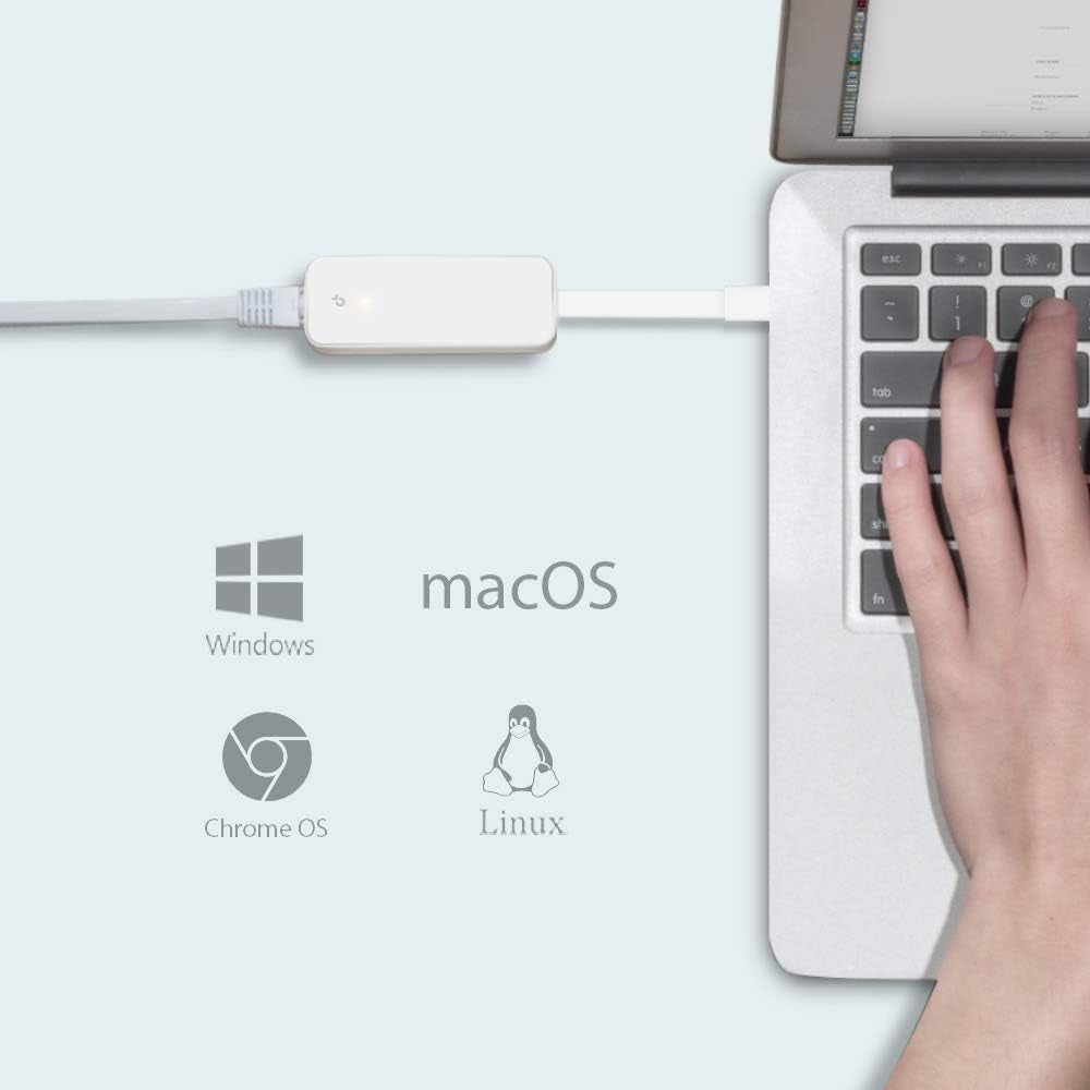 Adaptador USB-C para Ethernet Gigabit Branco