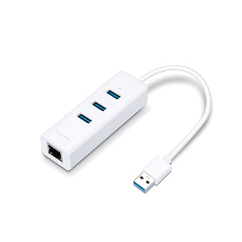 Adaptador USB-A 3.0 para Ethernet Gigabit + 3 Portas USB-A