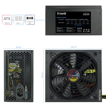 Fonte Alimentação TOOQ ATX 600W com PFC activo