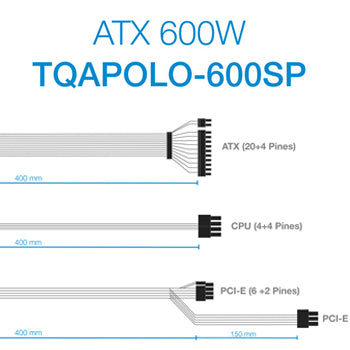 Fonte Alimentação TOOQ ATX 600W com PFC activo