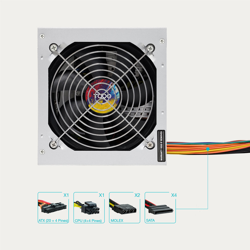 Fonte Alimentação TOOQ Ecopower II ATX 500W
