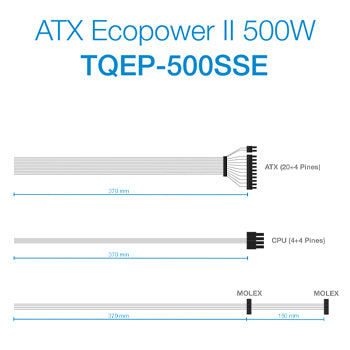 Fonte Alimentação TOOQ Ecopower II ATX 500W