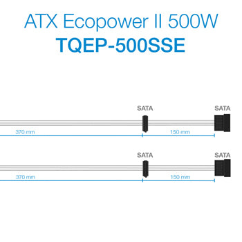 Fonte Alimentação TOOQ Ecopower II ATX 500W